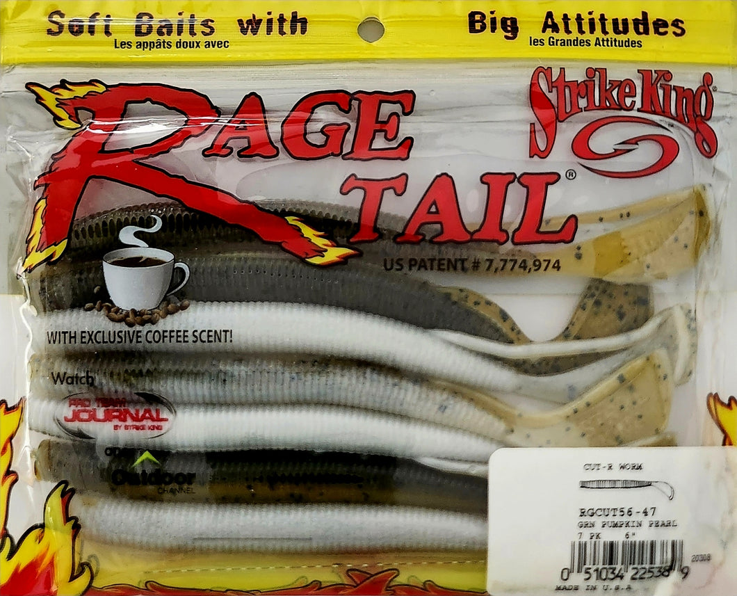 Strike King Rage Tail Cut-R-Worm 6