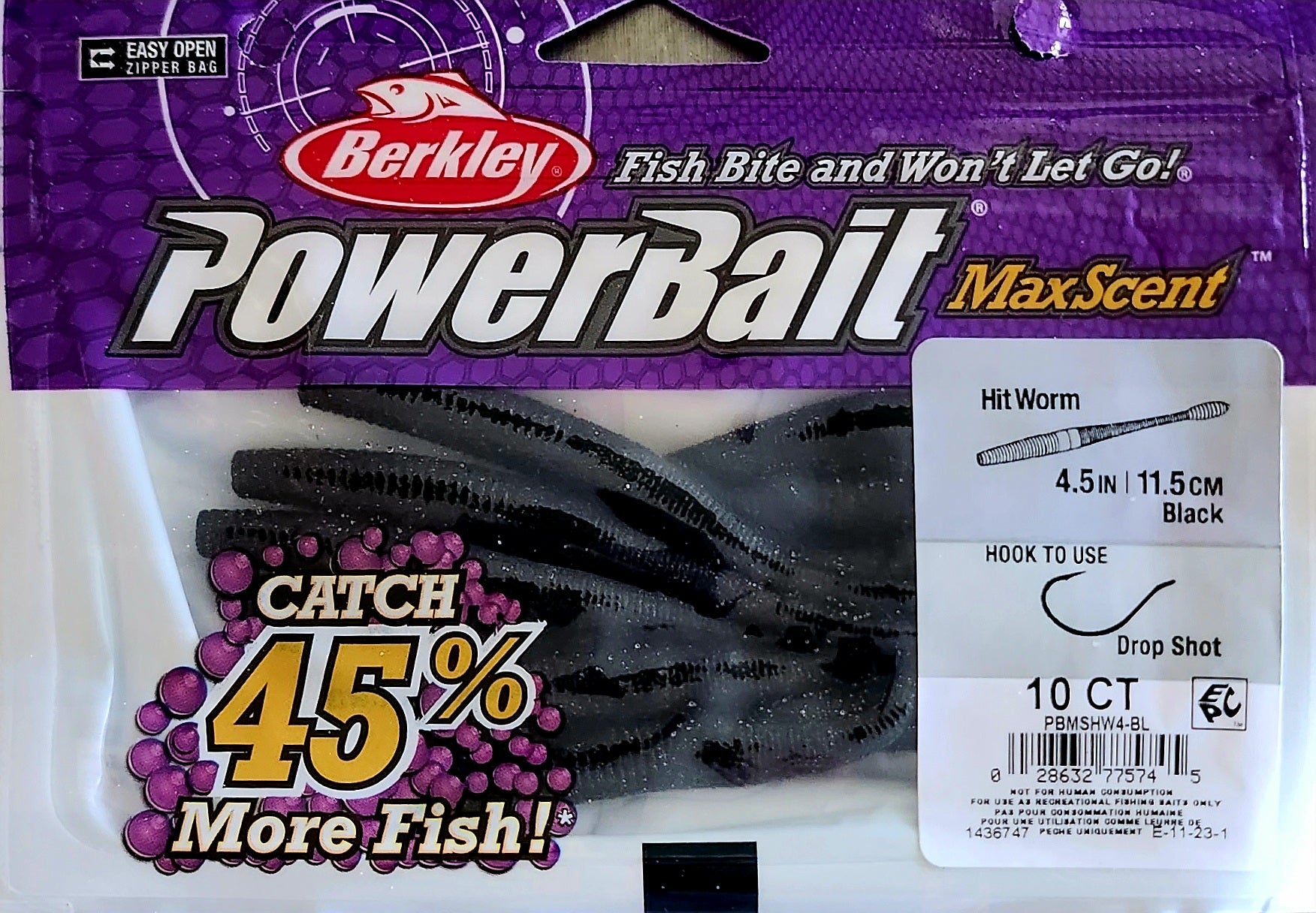 Berkley Powerbait Max Scent Hit Worm in โ Bass Addict Tackle